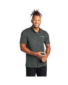 MERCER+METTLE Stretch Pique Full-Button Polo