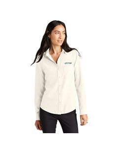 MERCER+METTLE Women's Stretch Crepe Long Sleeve Camp Blouse