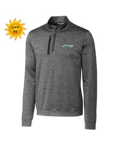 Cutter & Buck Mens Stealth Heathered Quarter-Zip Pullover